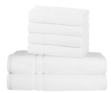 Rennactive London| Organic Cotton Towel Set| 4Pcs Hand Towels, 2 Pcs Bath Towels, 500 GSM Hotel Quality